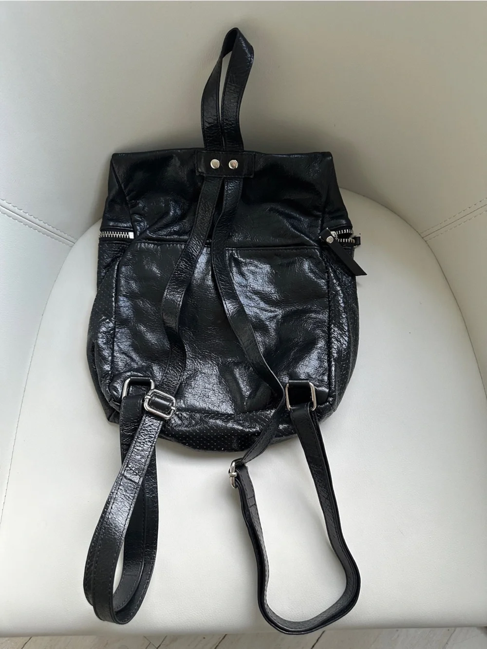Latico Black Leather Lightweight Backpack